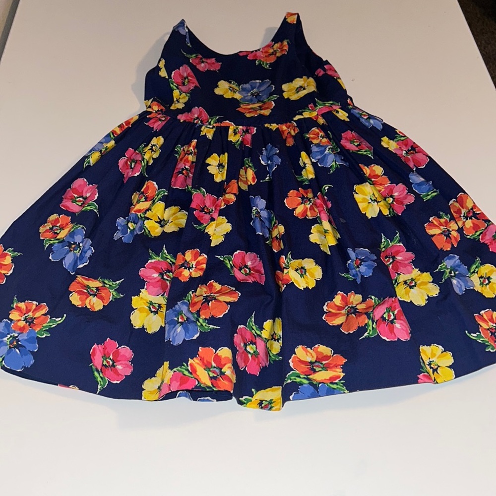 Girls Navy Floral Dress